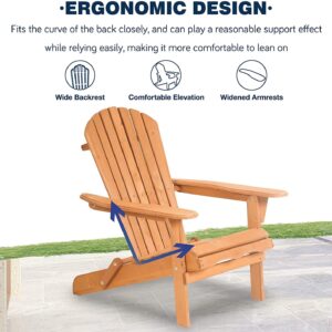 Adirondack Chair Set of 2, Folding Weather Resistant Lawn Chair w/Arms, Heavy Duty Weather Resistant Outdoor Patio Chairs Reclining, Widely Used in Outdoor, Fire Pit, Deck, Outside, Garden, Campfire