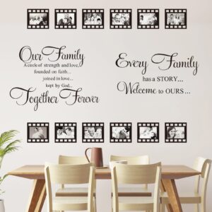 Family Wall Stickers Contains 12 Pieces of Picture Frames, Every Family Has a Story Family Wall Stickers Our Family is a Circle Wall Stickers for Living Room Wall Stickers Decor