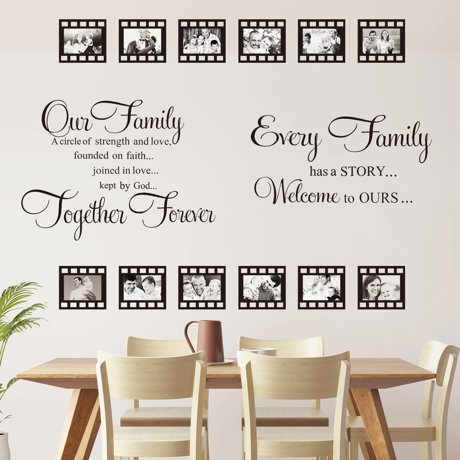 Family Wall Stickers Contains 12 Pieces of Picture Frames, Every Family Has a Story Family Wall Stickers Our Family is a Circle Wall Stickers for Living Room Wall Stickers Decor