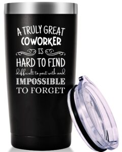 a truly great coworker is hard to find travel mug tumbler.coworker,work,office gifts for men women friend. appreciation,going away,farewell,leaving cup for coworker colleague boss.(20oz black)