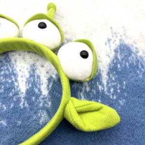 CHAOYUN 1PCS Green Toy Story Alien Headband Stretchy Plushy Three-eyed Headband Cute Hair Accessories for Girls Kids