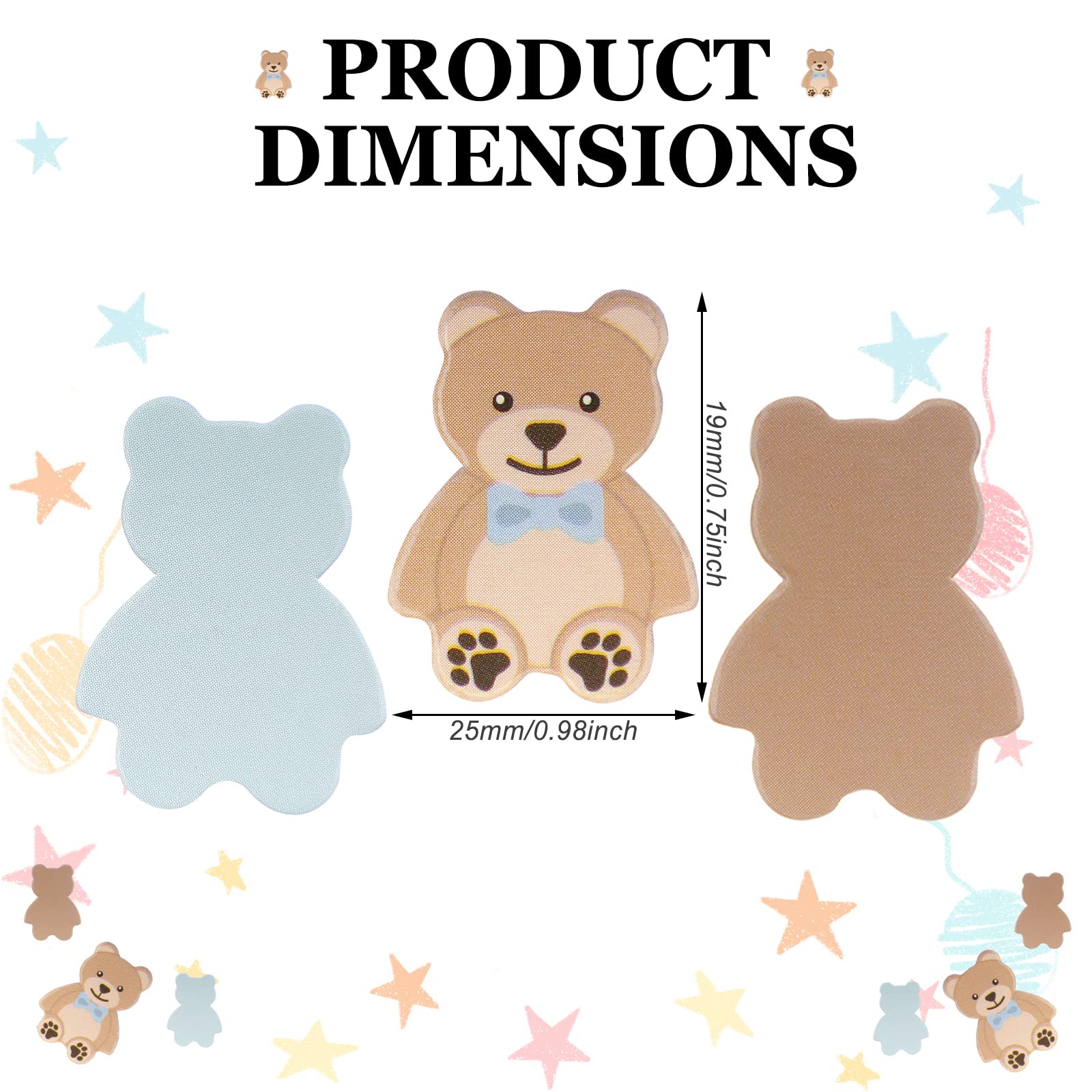 500 Pieces Bear Shaped Confetti Baby Shower Cream Brown Paper Confetti Sprinkles Bear Table Confetti for Boy Girl Home Party Table Decorations (Multi Style,0.98 Inch)