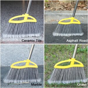 Gloffer Outdoor Angle Broom Heavy Duty with Long Handle Stiff Bristles for Garage Garden Commercial and Industrial