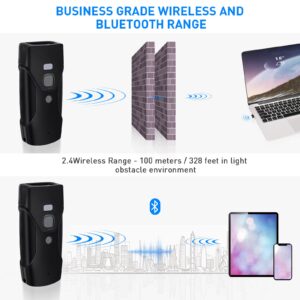 Bluetooth Barcode Scanner,JRHC Mini 2D Portable Wireless Barcode Scanner 3-in-1 Bluetooth & 2.4G Wireless & Wired Connection Barcode Reader Compatible with iOS, Android, Windows, Mac Tablets Or PC