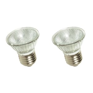 Satco S4624/02 MR16 Short-Neck Halogen Light Bulb, E26 Base, 35 Watts, 2-Pack