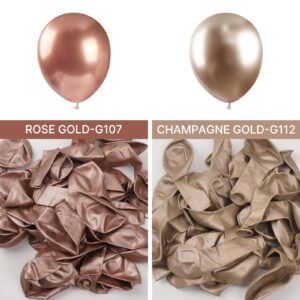 PartyWoo, 50 pcs Champagne Gold Metallic Balloons, 12 Inch, Non-Toxic, Event Planners, Party Hosts, Birthday, Wedding Decorations