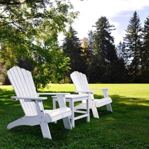 MKDLUFEI Adirondack Chair Folding Weather Resistant Lawn Chair w/Arms, Heavy Duty Weather Resistant Outdoor Patio Chairs Reclining, Widely Used in Outdoor, Fire Pit, Deck, Outside, Garden,