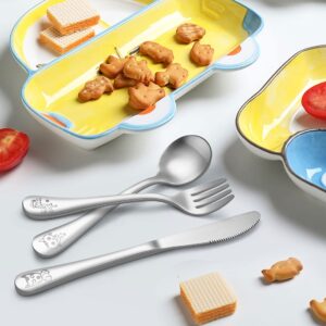 12-Piece Kids Silverware Set, LIANYU Toddler Utensils for 2-6 Year Old, Stainless Steel Preschooler Children Flatware Cutlery Set, Includes 4 Knives 4 Forks 4 Spoons, Dishwasher Safe