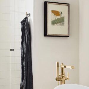 Amerock BH36563PNBBZ | Polished Nickel/Golden Champagne Single Robe Hook | 2-11/16 in. (68 mm) Length Towel Holder | Esquire | Towel Hook for Bathroom | Bathroom Hardware | Bath Accessories