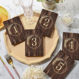 12 Pieces Rustic Wooden Wedding Table Numbers Decors Country Wedding Table Decoration Self Stand Wedding Centerpieces Table Signs for Wedding Bridal Shower Restaurant Reception Decor, Number 1-12