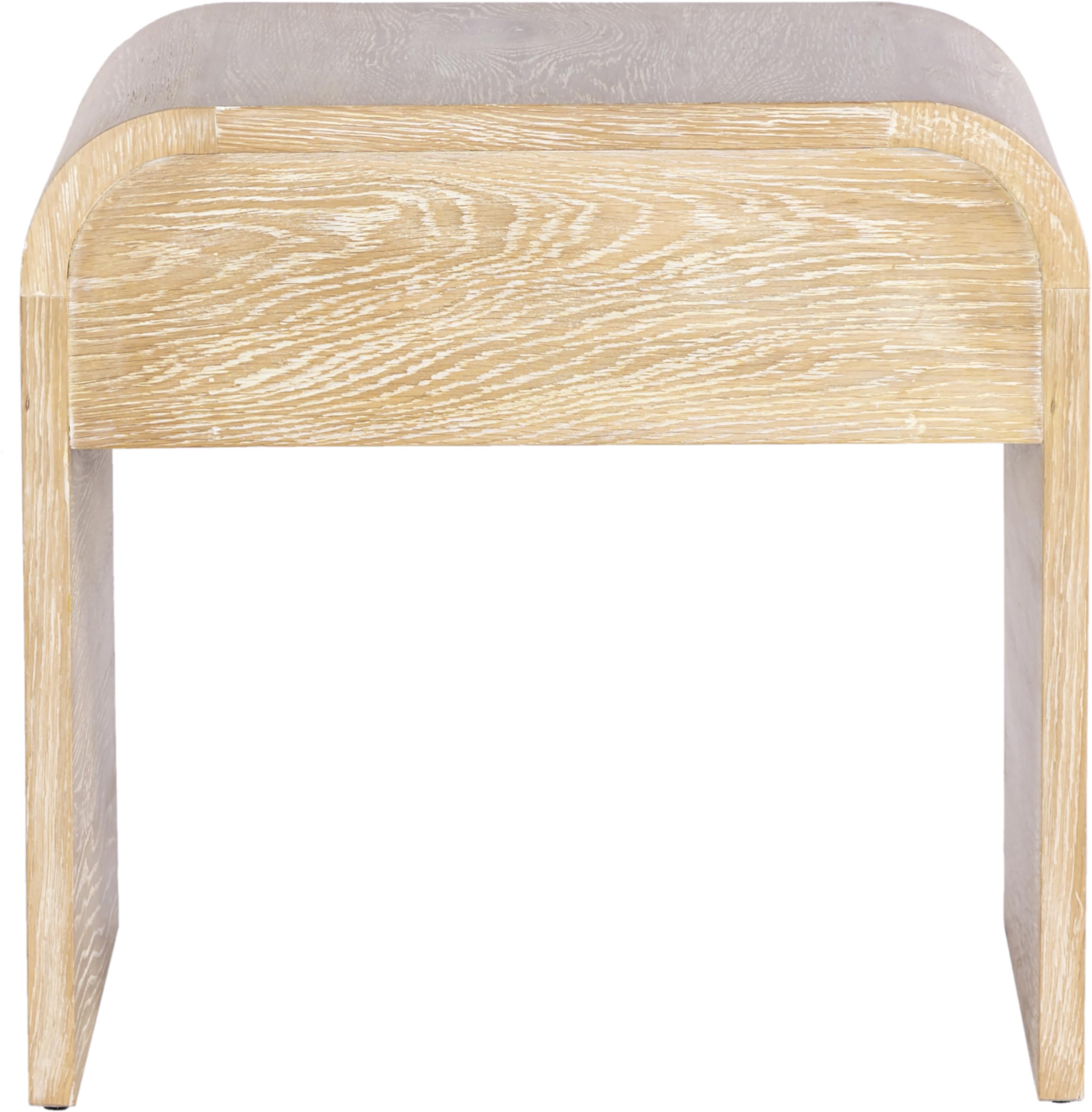 Meridian Furniture 862-NS Cresthill Collection Mid-Century Modern Nightstand, White Oak, 24" W x 18" D x 23" H