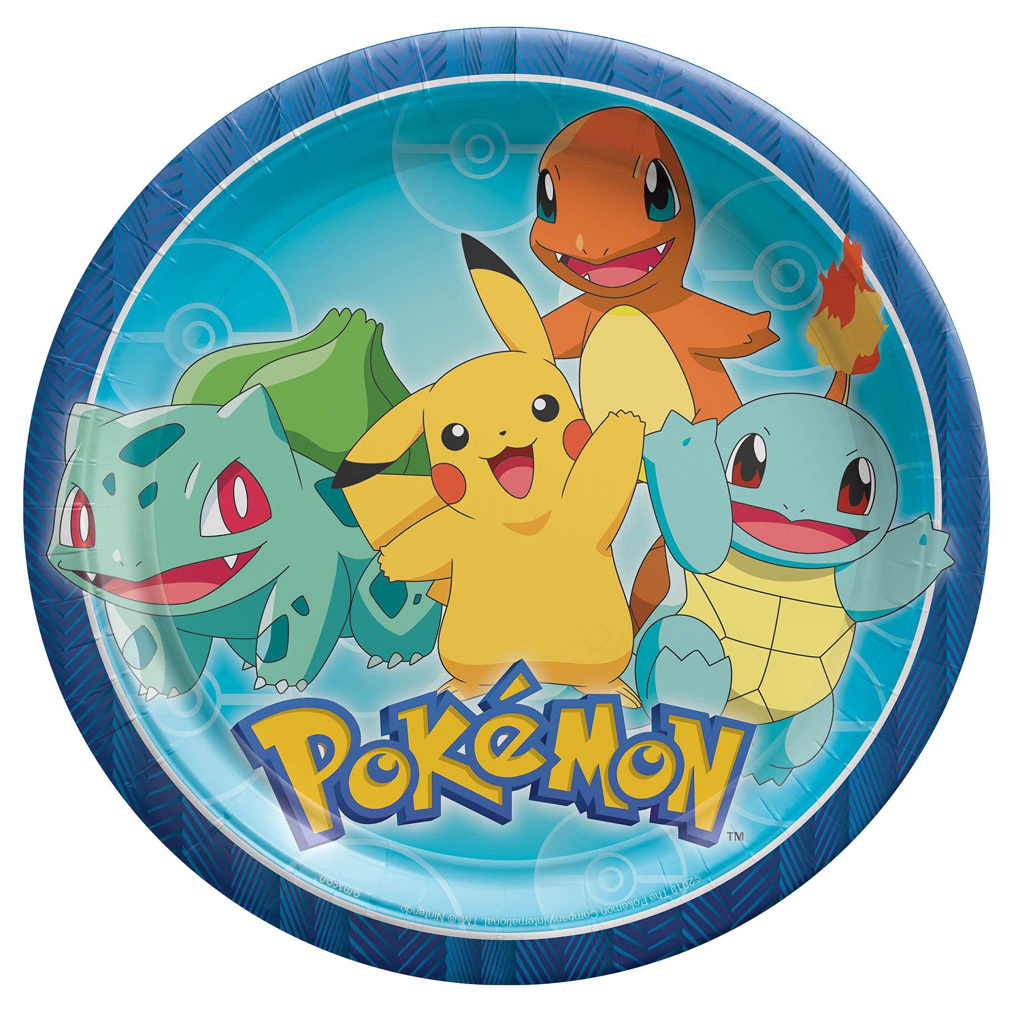 Pokémon Party Supplies Pack Serves 16: Dinner Plates Napkins Cups and Table Cover with Birthday Candles (Bundle for16)