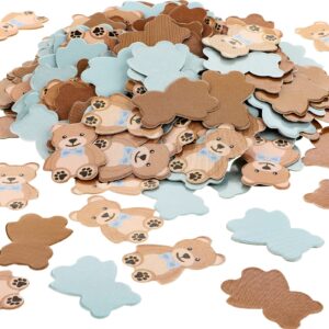 500 pieces bear shaped confetti baby shower cream brown paper confetti sprinkles bear table confetti for boy girl home party table decorations (multi style,0.98 inch)