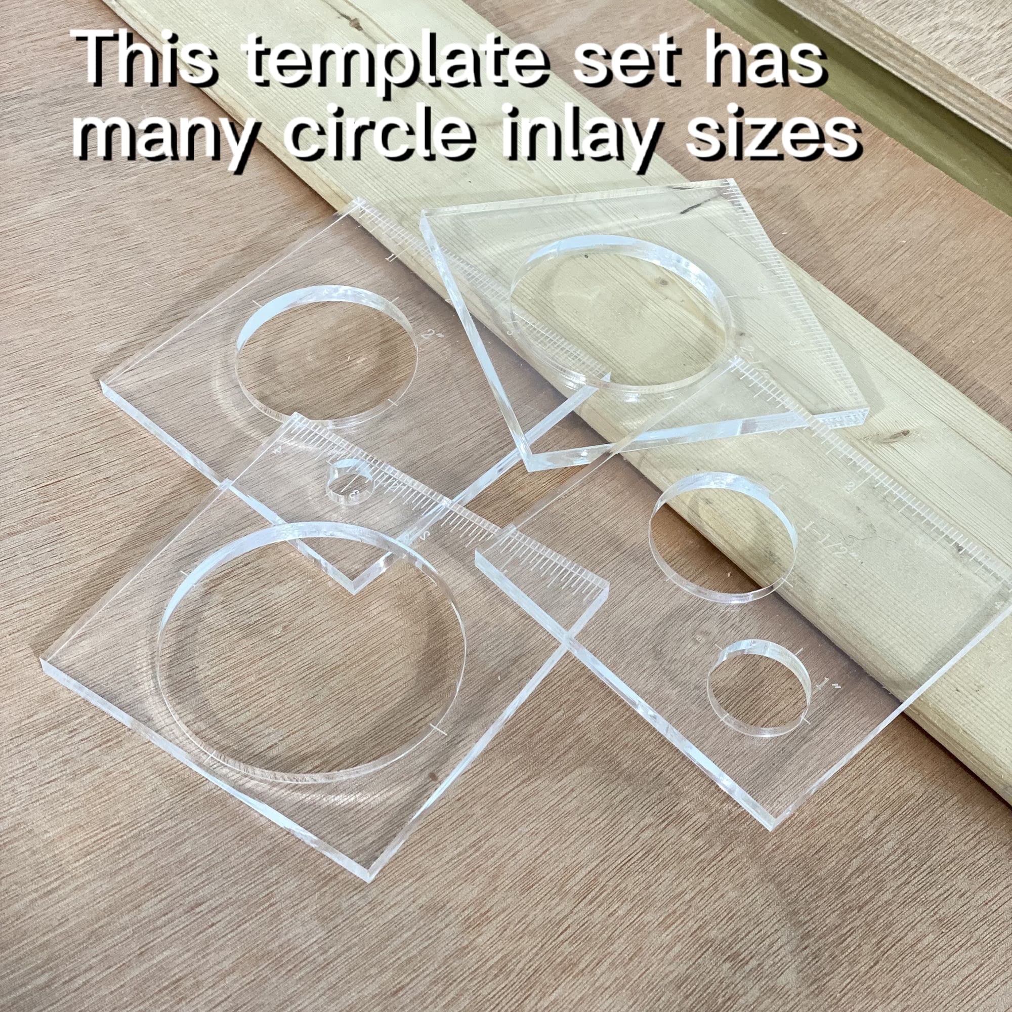 Monliful Pack of 4 Circle Inlay Template Set Router Templates for Woodworking,Router Jig Templates Decorative Templates