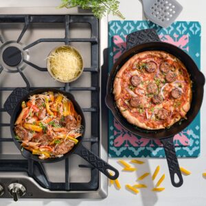 Spice by Tia Mowry Savory Saffron 2-Piece (8" & 10") Pre-Seasoned Cast Iron Skillet Set