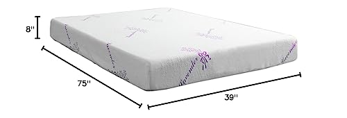 Tulo by Mattress Firm | 8 INCH Memory Foam Lavender Mattress | Medium Comfort | Pain-REDUCING Pressure Relief | Twin Size