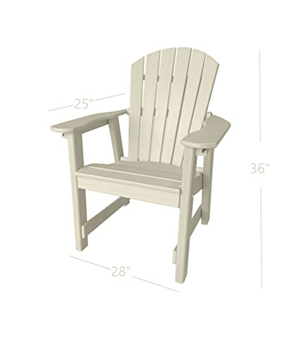 Phat Tommy Outdoor Dining Chair, Poly Furniture - Weather Proof, Recycled and Thick Poly Lumber Patio Chair, Composite Outdoor Furniture, White