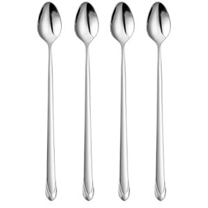 keawell premium elena spoon, 4-piece spoon set, 18/10 stainless steel, mirror polished, dishwasher safe (8.3" iced tea spoon)