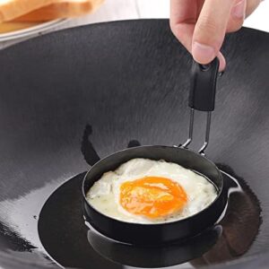 Egg Rings 3.5 Inch Stainless Steel Nonstick Egg Ring, Set of 4 Egg Rings for Frying Eggs, Round Cooking Egg Pancake Mold Egg Mold for Griddle