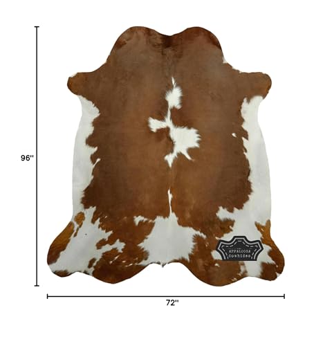 Appaloosa Cowhides Genuine Cowhide Rug - Natural Leather Hide Rugs for Living Room & Area Rug for Bedroom - Real Cow Hide Rug for Rustic Home Decor - Authentic 6'x8' Brown & White Collection