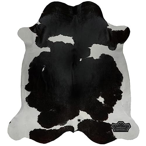 Appaloosa Cowhides Genuine Cowhide Rug - Natural Black and White Rugs for Living Room & Bedroom Aesthetic - Real Cow Hide Rug for Rustic Home Decor - Authentic 6'x8' Black & White Collection