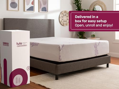 Tulo by Mattress Firm | 10 INCH Memory Foam Lavender Mattress | Pain-REDUCING Pressure Relief | Full Size