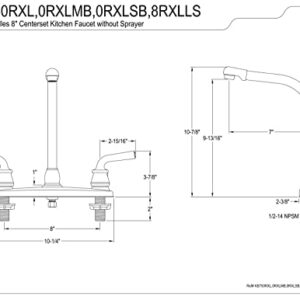 Kingston Brass KB750RXL Restoration 8-Inch Centerset Kitchen Faucet, Polished Chrome
