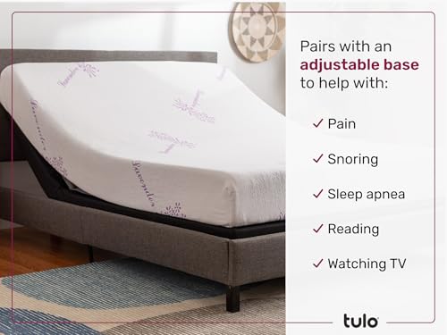 Tulo by Mattress Firm | 10 INCH Memory Foam Lavender Mattress | Pain-REDUCING Pressure Relief | Full Size