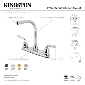 Kingston Brass KB750RXL Restoration 8-Inch Centerset Kitchen Faucet, Polished Chrome