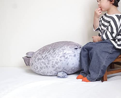 23.7 inch Large Seal Plush Pillow: Soft Stuffed Animal Toy ,Chubby Blob Seal Plushie for Boys Girls, Cute Room Decor Ocean Animals Pillow for Bed Sofa, Kids Gifts for Birthday,Valentine,Christmas