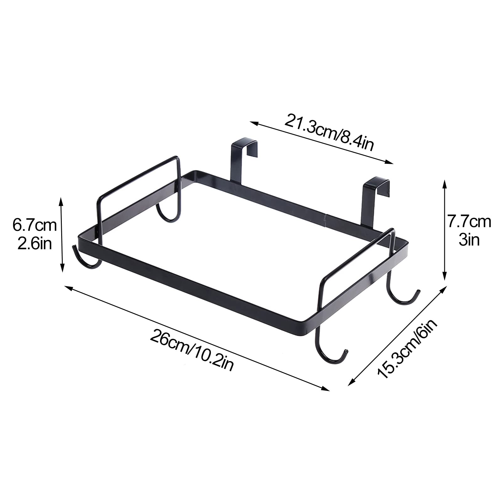 DEDEMCO Stainless Steel Trash Bag Holder Rack 10 x6 In,Over the Cabinet Meal Garbage Container,Hanging Plastic Bags Storage Rack for Kitchen Pantry Garage Bathroom