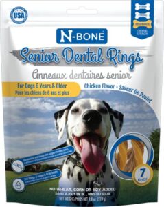 n-bone senior dental rings chicken flavor dog treats, 7 count 9.8-oz bag