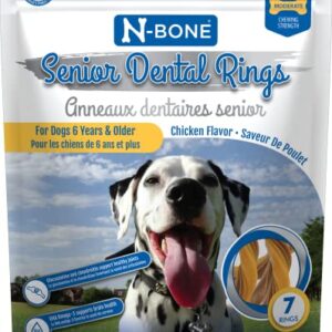 N-Bone Senior Dental Rings Chicken Flavor Dog Treats, 7 Count 9.8-oz Bag