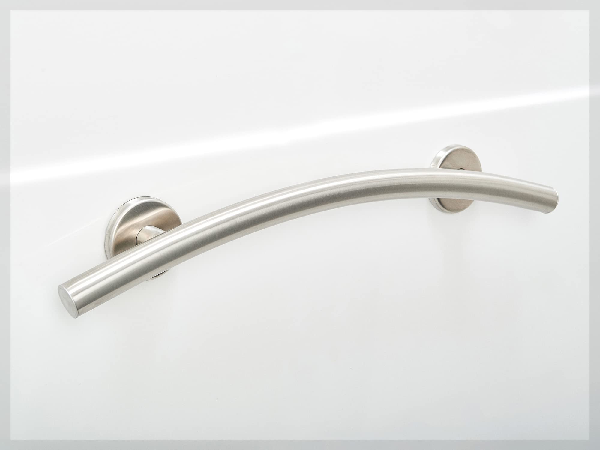 Curved Grab Bar for Bathroom Bathtub Shower Kitchen ADA Safety/304 Stainless/Brush Finish/ 24" x 3"