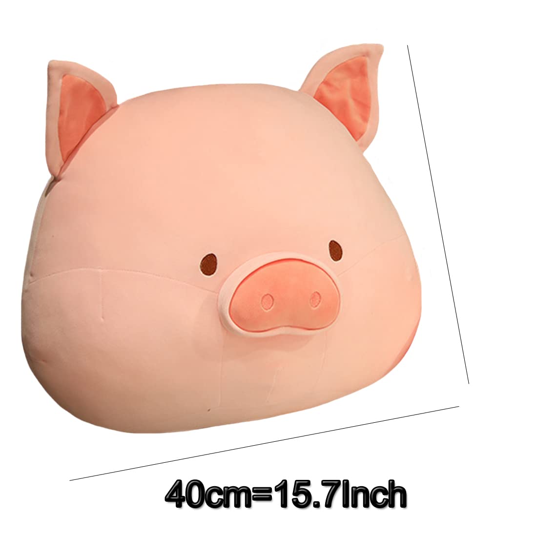 ELAINREN PP Cotton Pig Plush Kids Pillow Soft Pink Piggy Stuffed Animals Toy Cartoon Piglet Plushie Hugging Dolls Gifts for Kids Xmas Birthday,15.7Inch