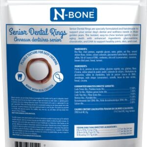 N-Bone Senior Dental Rings Chicken Flavor Dog Treats, 7 Count 9.8-oz Bag