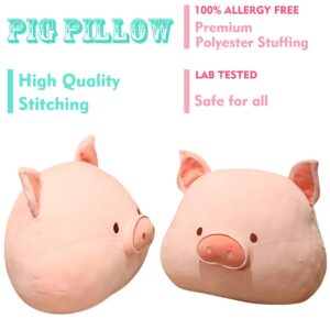 ELAINREN PP Cotton Pig Plush Kids Pillow Soft Pink Piggy Stuffed Animals Toy Cartoon Piglet Plushie Hugging Dolls Gifts for Kids Xmas Birthday,15.7Inch