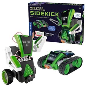 thames & kosmos robotics: smart machines – sidekick | build a 4-wheeled rover & a 2-wheeled robot | customizable intro to robotics & programming | includes leds, speaker, motors, infrared sensor