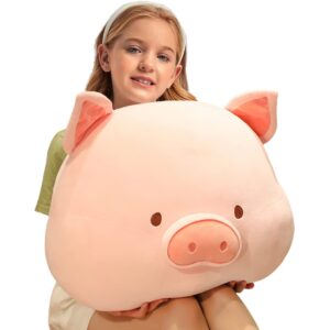 elainren pp cotton pig plush kids pillow soft pink piggy stuffed animals toy cartoon piglet plushie hugging dolls gifts for kids xmas birthday,15.7inch