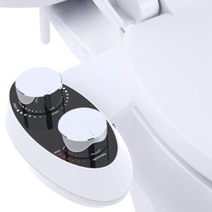 bidet for toilet - bidet toilet seat attachment with water pressure control, self-cleaning dual nozzles, non-electric bidet, easy to install, fresh water spray for posterior & feminine wash