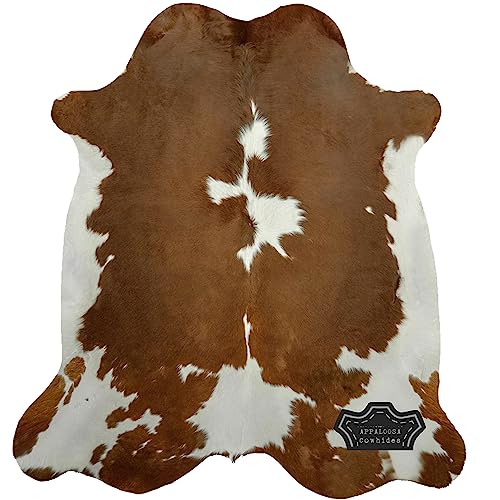 Appaloosa Cowhides Genuine Cowhide Rug - Natural Leather Hide Rugs for Living Room & Area Rug for Bedroom - Real Cow Hide Rug for Rustic Home Decor - Authentic 6'x8' Brown & White Collection