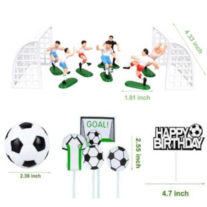 Soccer Cake Topper,14pcs Soccer Players Toys Football Cake Topper Decorations Soccer Ball Soccer Player Cake Decorations For Soccer Party Theme DecorationsMen Boy Birthday Cupcake Topper…