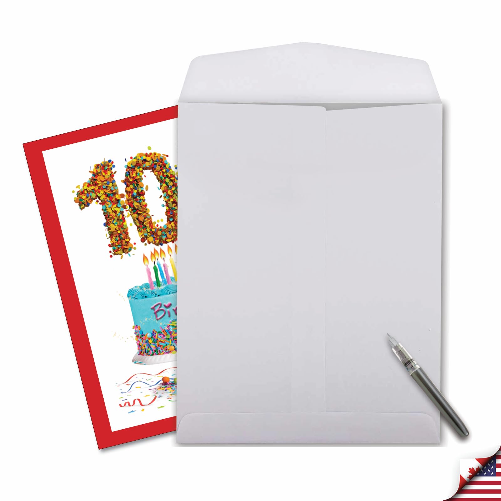 NobleWorks - Jumbo 101th Milestone Birthday Paper Card 8.5 x 11 Inch with Envelope (1 Pack) Oversize Jumbo Big Day 101 J2764MBG