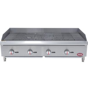 Kratos 48" Commercial Gas Charbroiler - Countertop 4-Burner Stainless Steel Grill, 140,000 BTU Output (29Y-003)