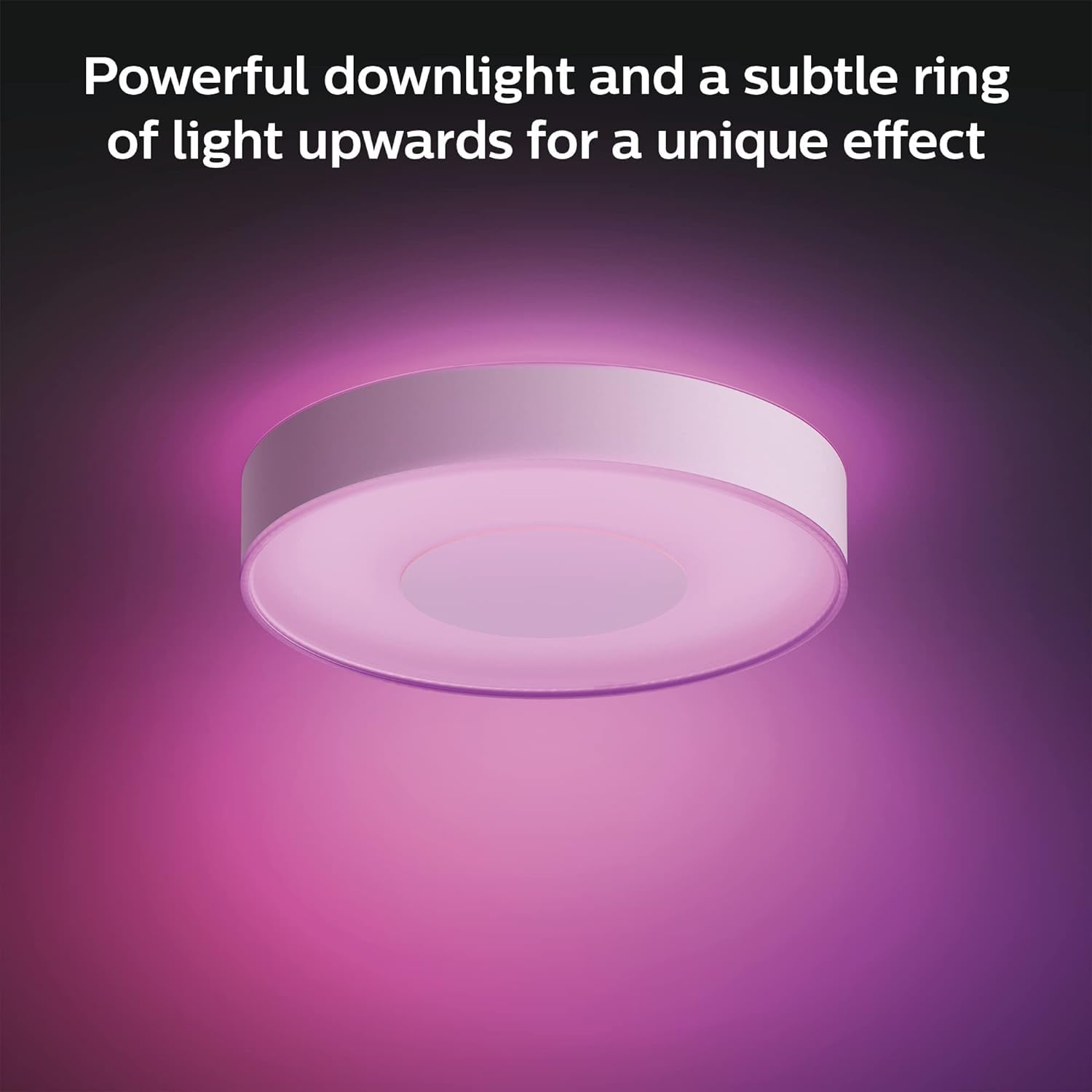 Philips Hue Infuse Medium Ceiling Lamp, White - White and Color Ambiance Color-Changing Smart LED Light - 1 Pack - Control with Hue App - Compatible with Alexa, Google Assistant, and Apple Homekit.