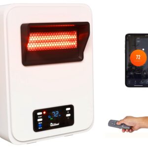 Dr. Infrared Heater Ecoheat Wall Hung or Wall Mounted Electric Space Heater, Dual System with Infrared and Fan Forced, Remote Control, 1500W, White