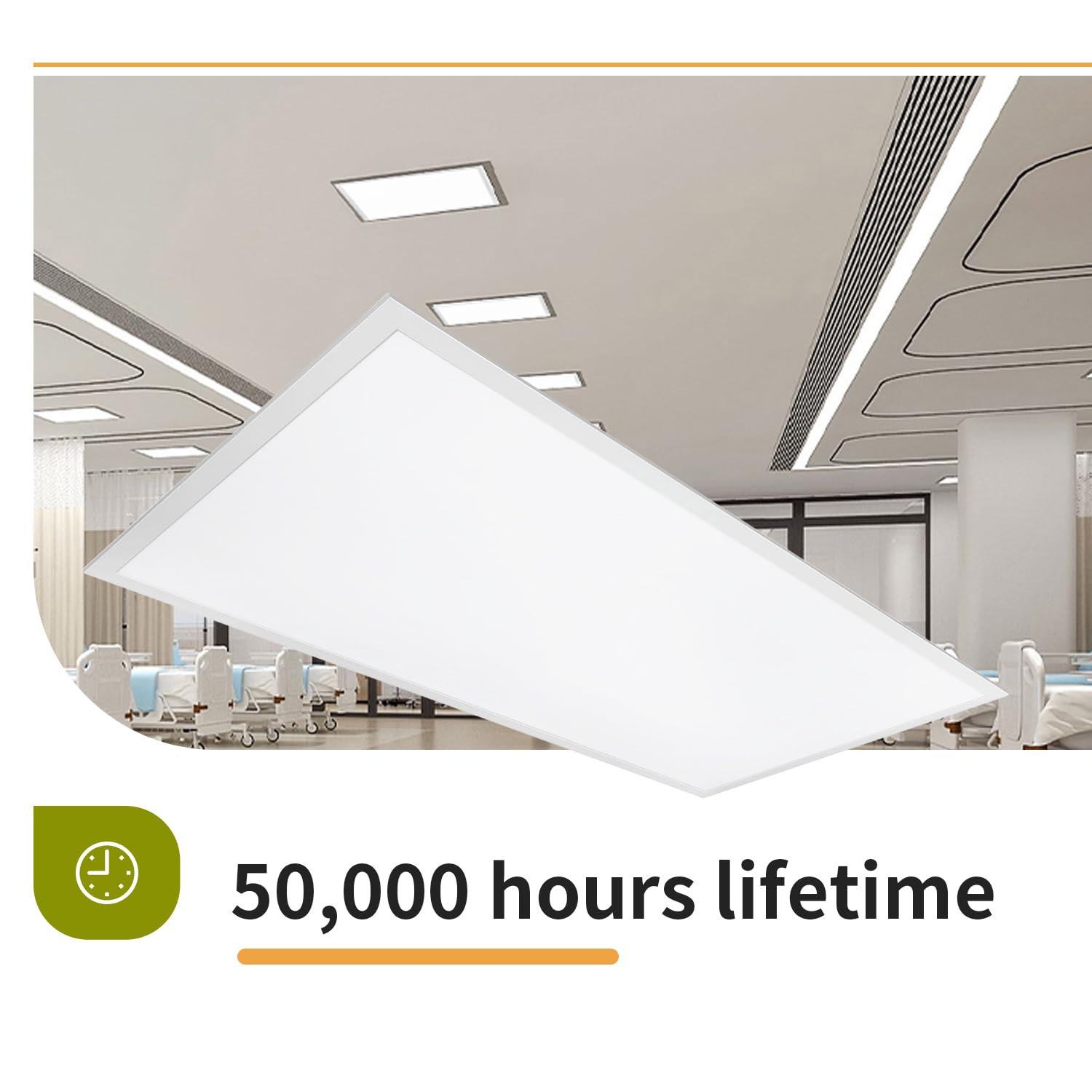 LEDONE 2x4 FT LED Flat Panel Light with Build-in Emergency Backup Battery, 29W/34W/39W/49W Switchable Back-Lit Drop Ceiling Light,3500K/4000K/5000K, 0-10V Dimmable, UL & DLC Listed,1PK