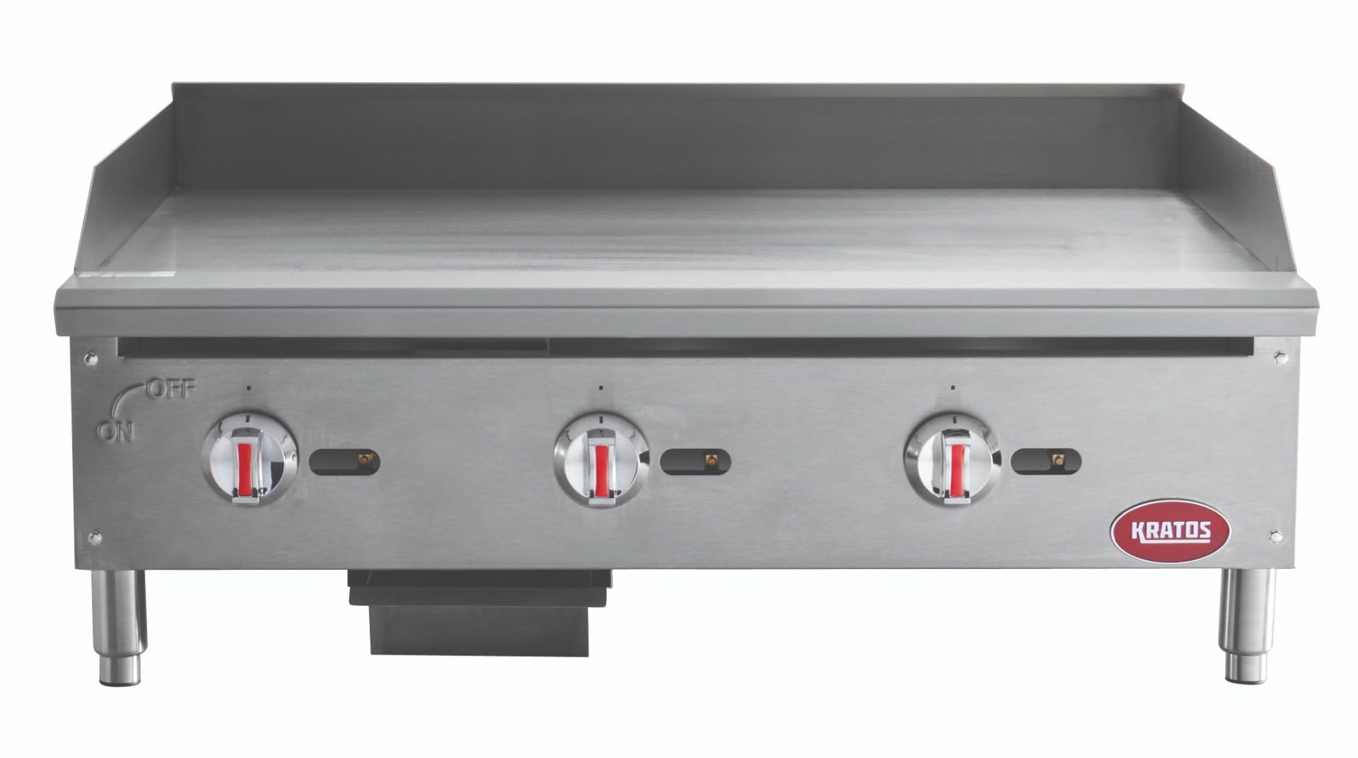 Kratos 29Y-005 36" Commercial Restaurant Gas Countertop Griddle, Manual Controls, 3 Burners, 90,000 BTU Output