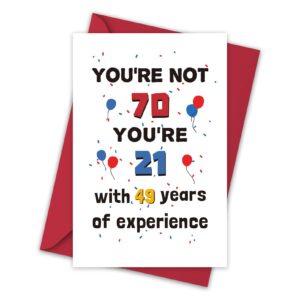 ulbeelol funny 70th birthday card, happy 70th birthday card, humorous 70 years old bday card for grandma father husband him...