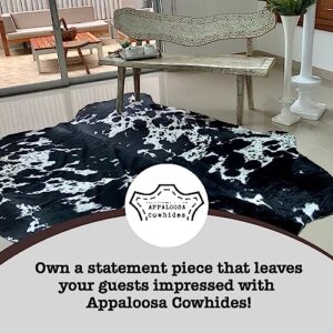 Appaloosa Cowhides Genuine Cowhide Rug - Natural Black and White Rugs for Living Room & Bedroom Aesthetic - Real Cow Hide Rug for Rustic Home Decor - Authentic 6'x8' Black & White Collection